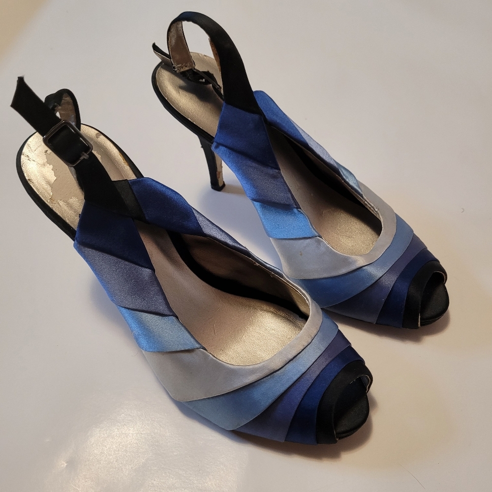 Blue striped heels y2k